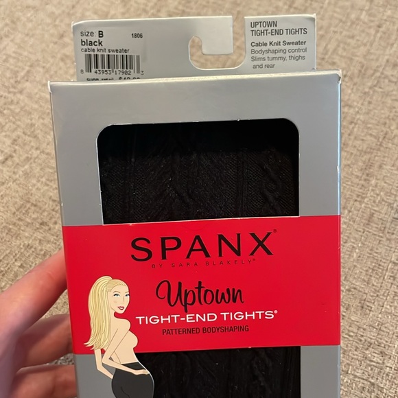 SPANX, Tight-End Tights, Cable Knit Sweater, Black, size B, NEW! - Picture 2 of 5